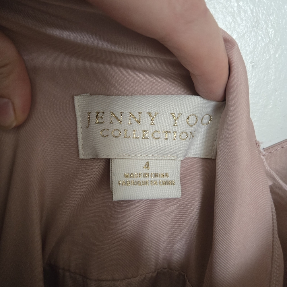 Jenny Yoo Mila Gown Woodrose Pink Chiffon Bridesmaid Dress Size 4 Convertible - Picture 8 of 11